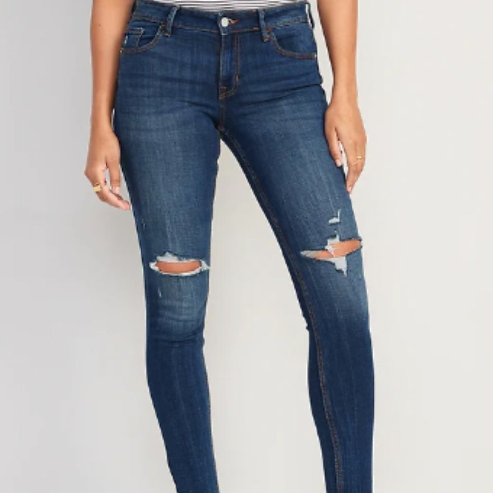 Mid rise ripped skinny jeans - Old Navy